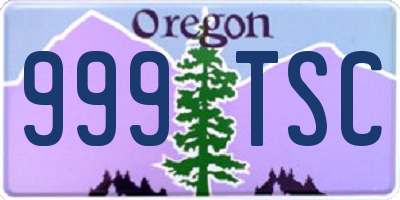 OR license plate 999TSC