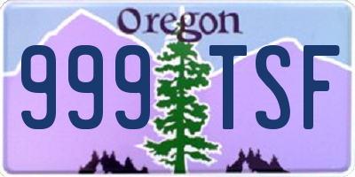 OR license plate 999TSF