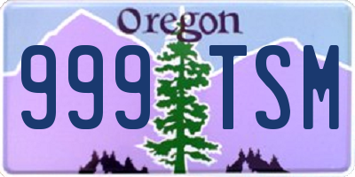 OR license plate 999TSM