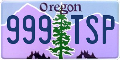 OR license plate 999TSP