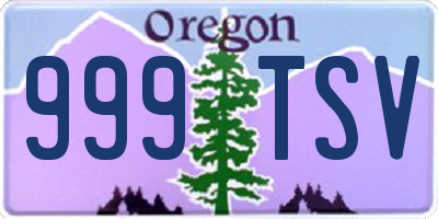 OR license plate 999TSV