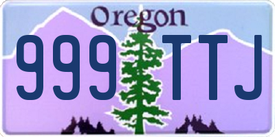 OR license plate 999TTJ