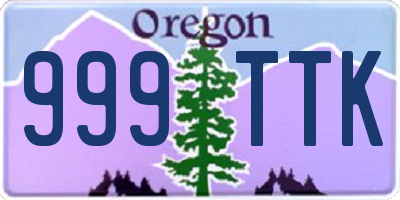 OR license plate 999TTK