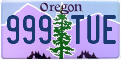 OR license plate 999TUE