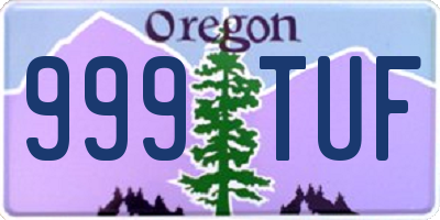 OR license plate 999TUF