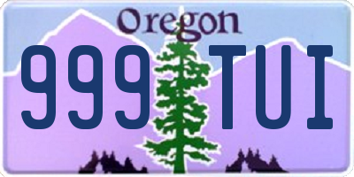 OR license plate 999TUI
