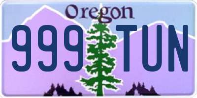 OR license plate 999TUN