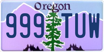 OR license plate 999TUW