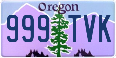 OR license plate 999TVK
