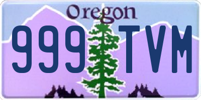 OR license plate 999TVM