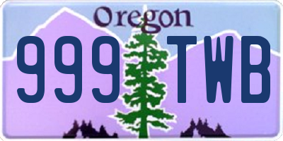 OR license plate 999TWB