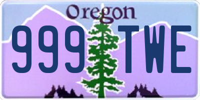 OR license plate 999TWE