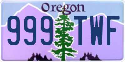 OR license plate 999TWF