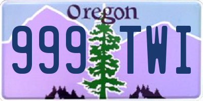 OR license plate 999TWI