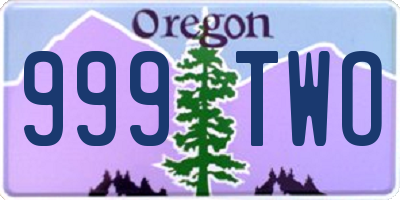 OR license plate 999TWO