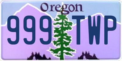 OR license plate 999TWP