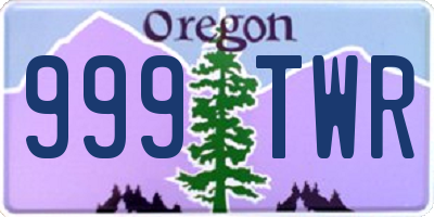 OR license plate 999TWR