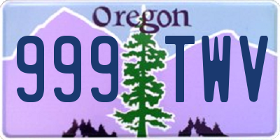 OR license plate 999TWV