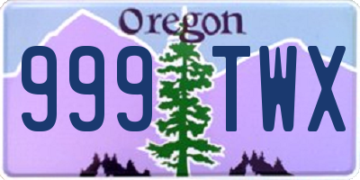 OR license plate 999TWX