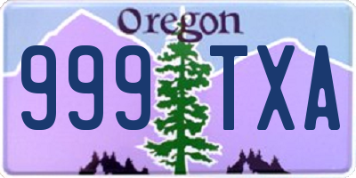 OR license plate 999TXA