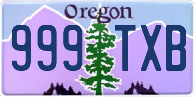 OR license plate 999TXB