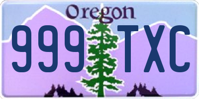 OR license plate 999TXC