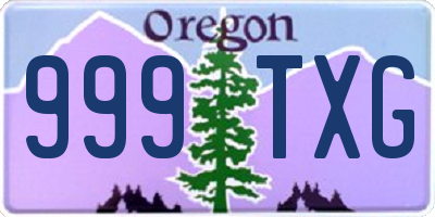 OR license plate 999TXG