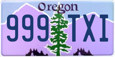 OR license plate 999TXI