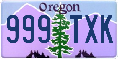 OR license plate 999TXK
