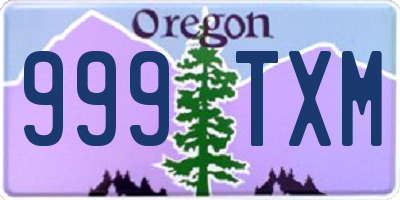 OR license plate 999TXM