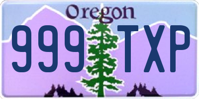 OR license plate 999TXP