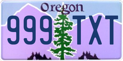 OR license plate 999TXT