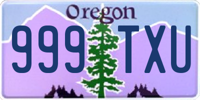 OR license plate 999TXU