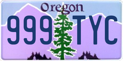 OR license plate 999TYC
