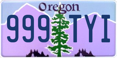 OR license plate 999TYI