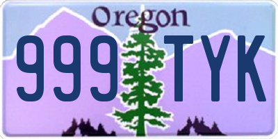 OR license plate 999TYK