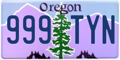 OR license plate 999TYN