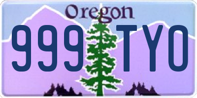 OR license plate 999TYO