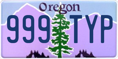 OR license plate 999TYP