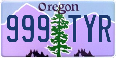 OR license plate 999TYR