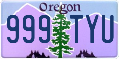 OR license plate 999TYU