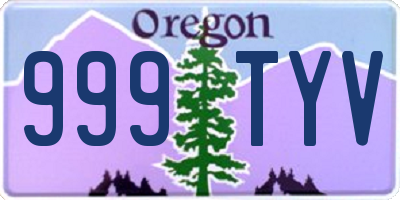 OR license plate 999TYV