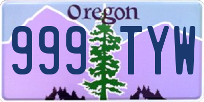 OR license plate 999TYW