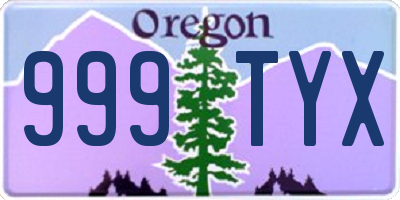 OR license plate 999TYX