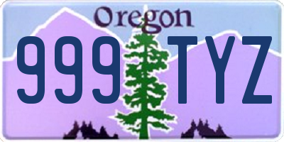 OR license plate 999TYZ