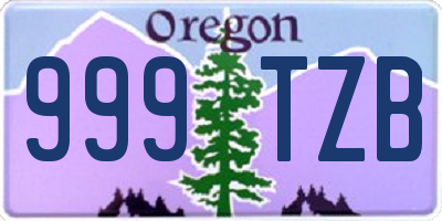 OR license plate 999TZB