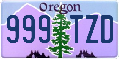 OR license plate 999TZD