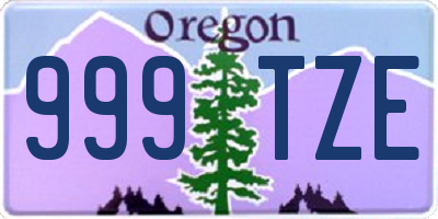 OR license plate 999TZE