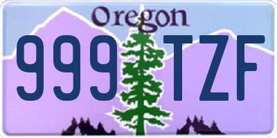 OR license plate 999TZF