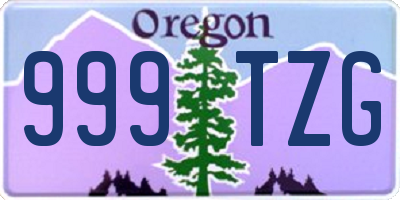 OR license plate 999TZG